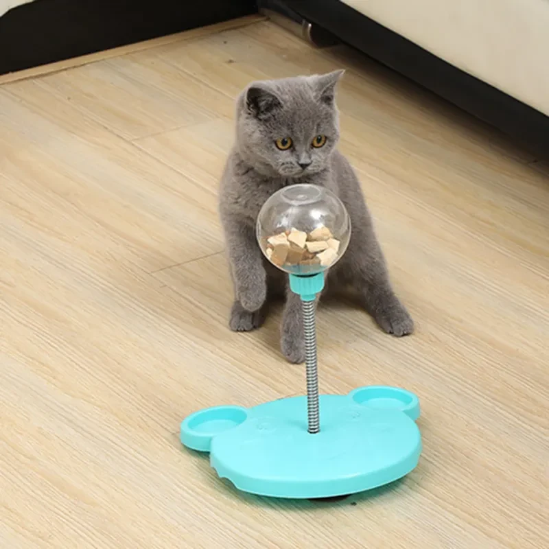 Cat Ball Toy Interactive Treat Dispenser Toy For Indoor Cats Slow Feeder Puzzle Feeder Tumble Spill Ball Training Toy