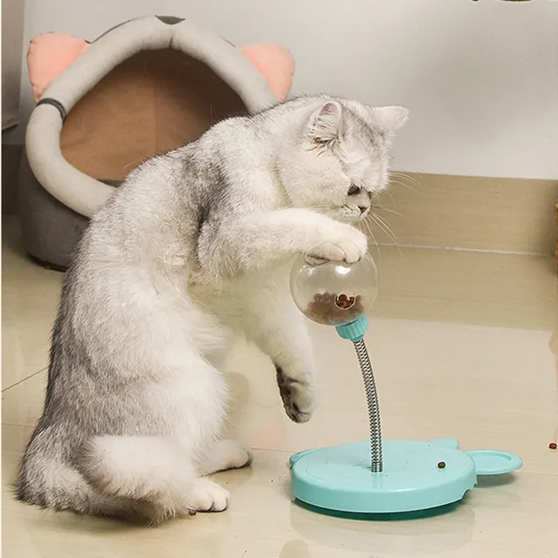 Cat Ball Toy Interactive Treat Dispenser Toy For Indoor Cats Slow Feeder Puzzle Feeder Tumble Spill Ball Training Toy
