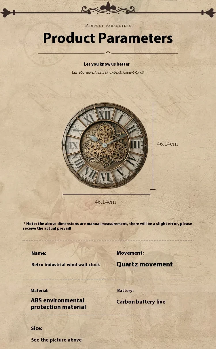 Mechanical Gear Wall Clock