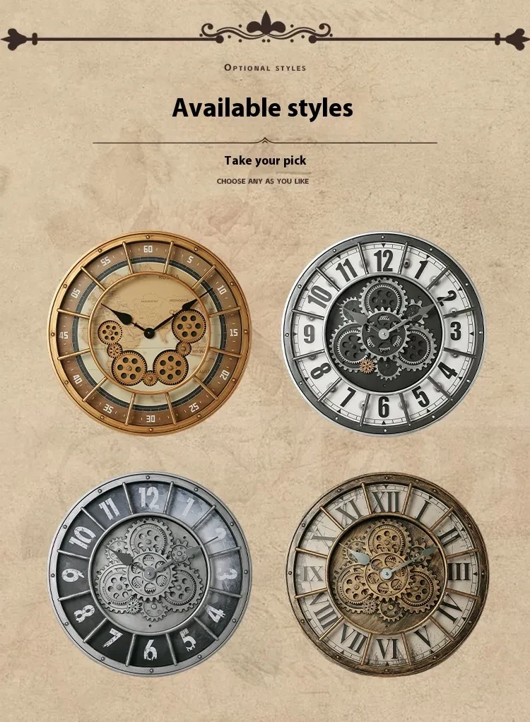 Mechanical Gear Wall Clock