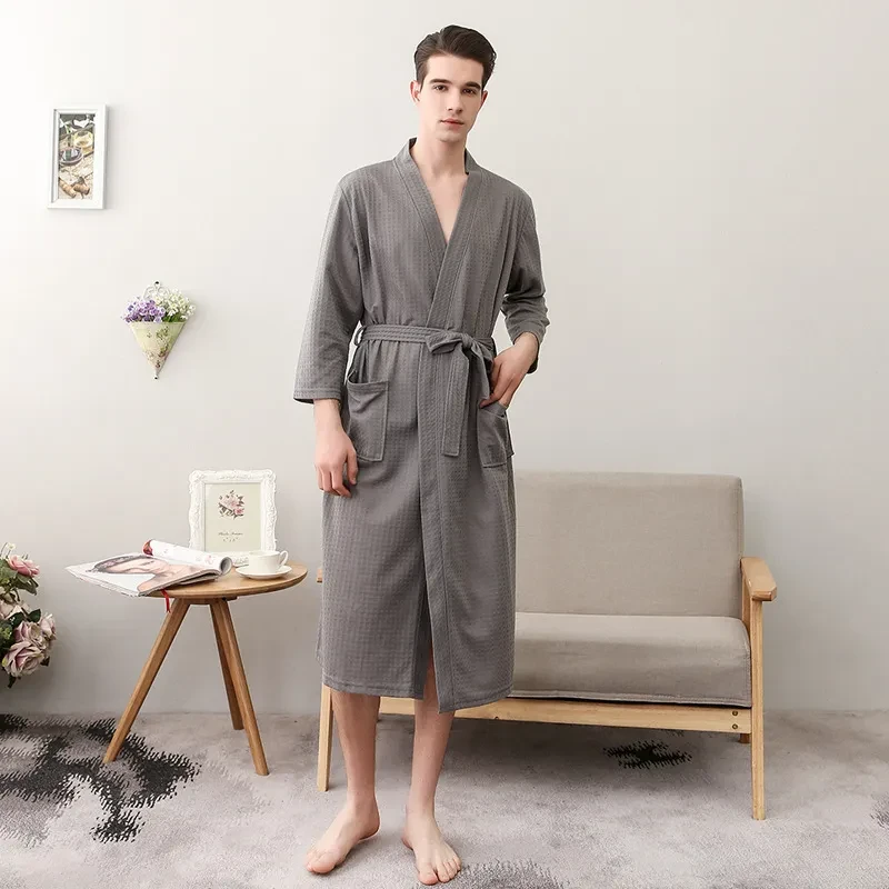 Women's Thin Couple's Nightgown Three Quarter Sleeve Bathrobe