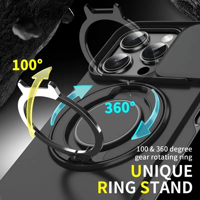 360° Rotating Ring Bracket/Magnetic Car Bracket/Matte Texture Shockproof Mobile Phone Protective Case