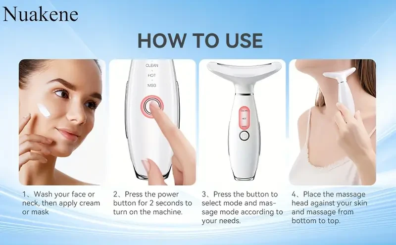 7-in-1 Facial Beauty Device – Rechargeable Vibrating Heating Massager