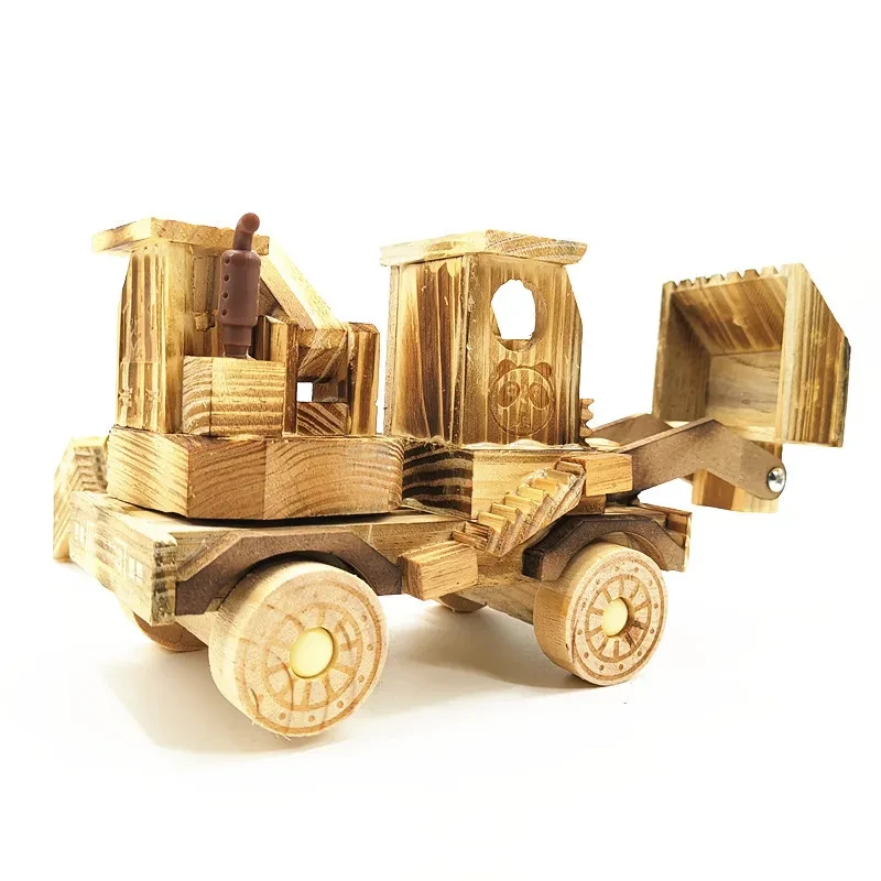 Giant Wooden Excavator Model Toy