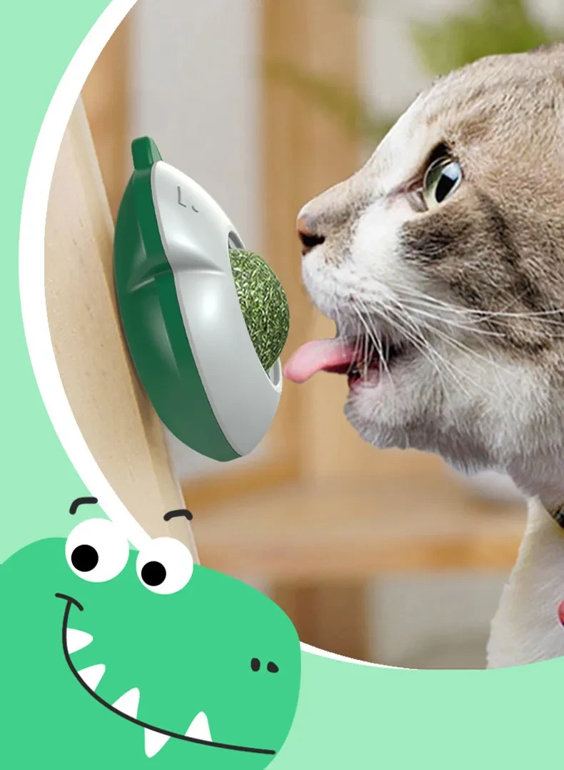 Spinning Catnip Ball For Cats Snacks Licking Licking Grinding Teeth Tooth Cleaning Self Biting Toy
