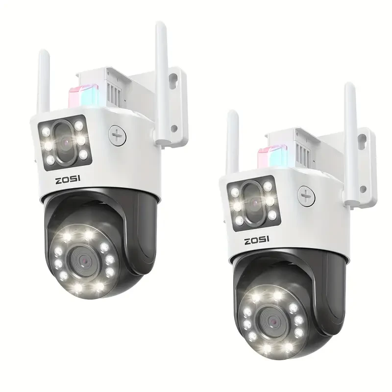 ZOSI 4K Dual-Lens PTZ Security Camera - 360° Outdoor, 8X Zoom, Color Night Vision (C298 Max)
