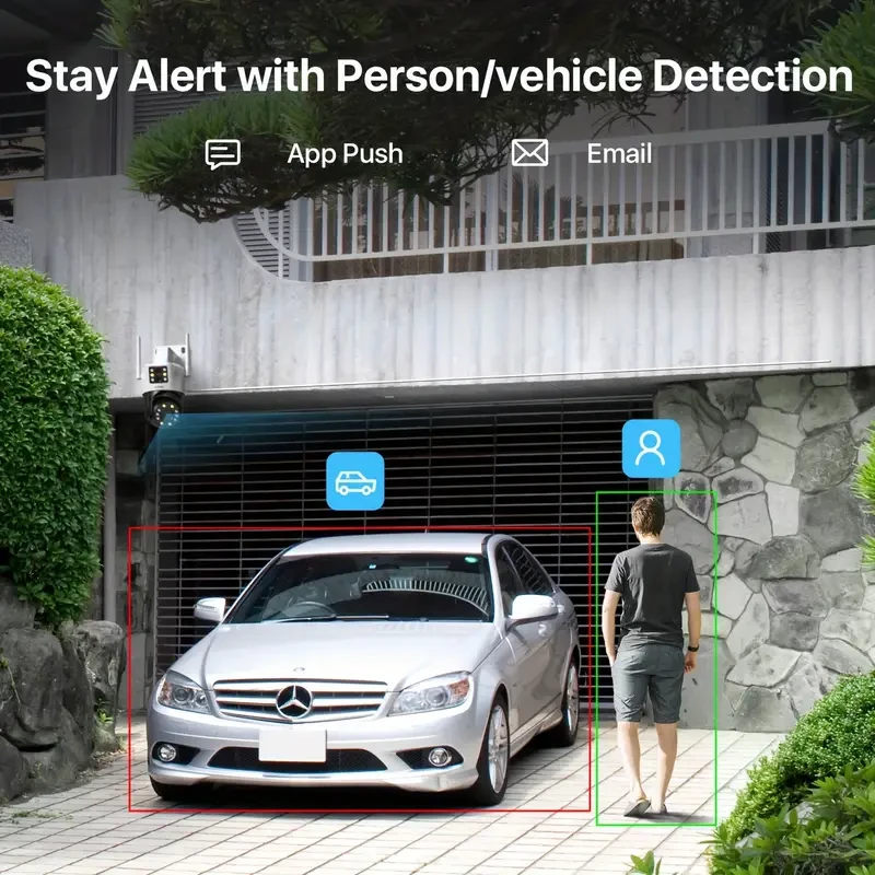 ZOSI 4K Dual-Lens PTZ Security Camera - 360° Outdoor, 8X Zoom, Color Night Vision (C298 Max)