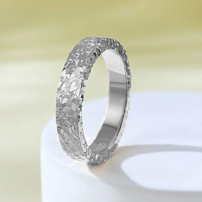 Stainless Steel 4mm Broken Ice Rings for Women