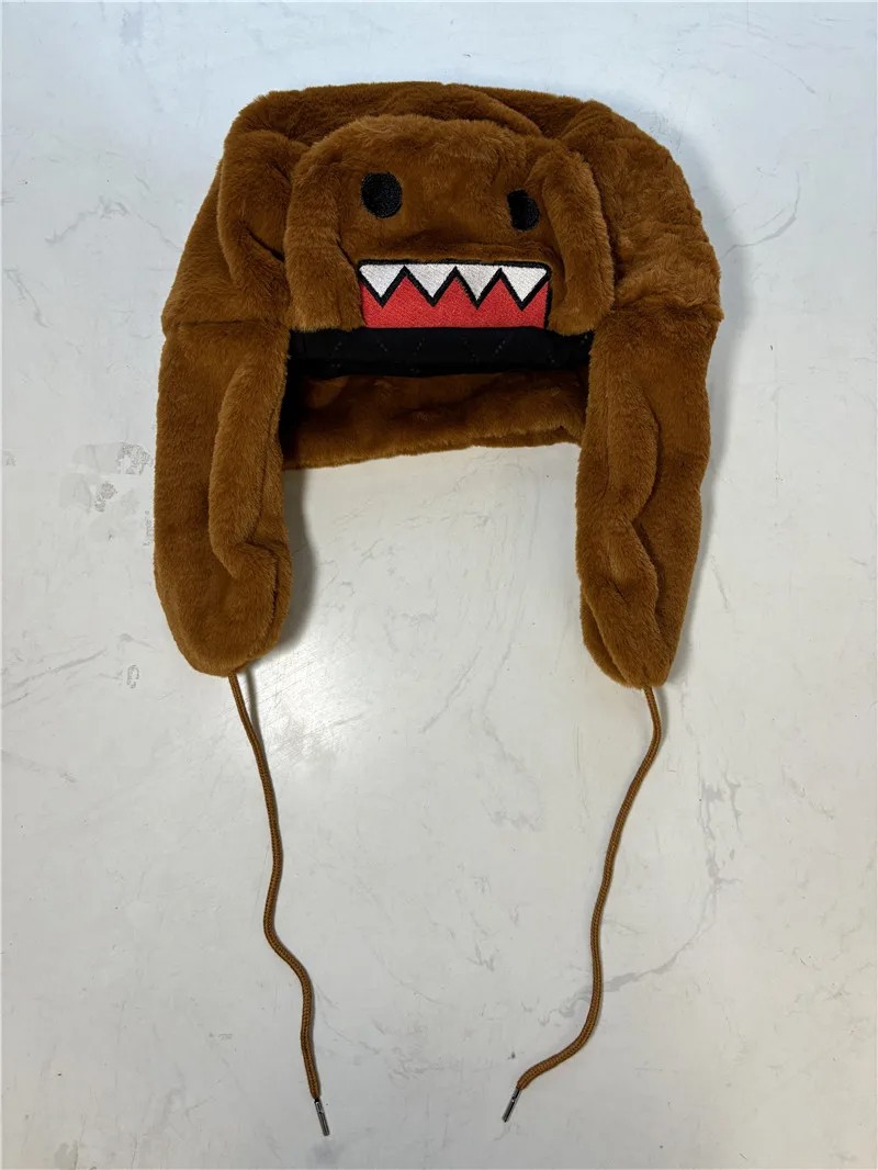 Domo Kun Plush Hat Ushanka – Cute Winter Hat for Men and Women