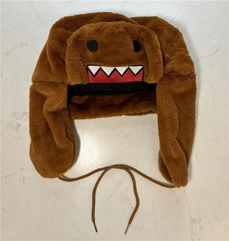 Domo Kun Plush Hat Ushanka – Cute Winter Hat for Men and Women