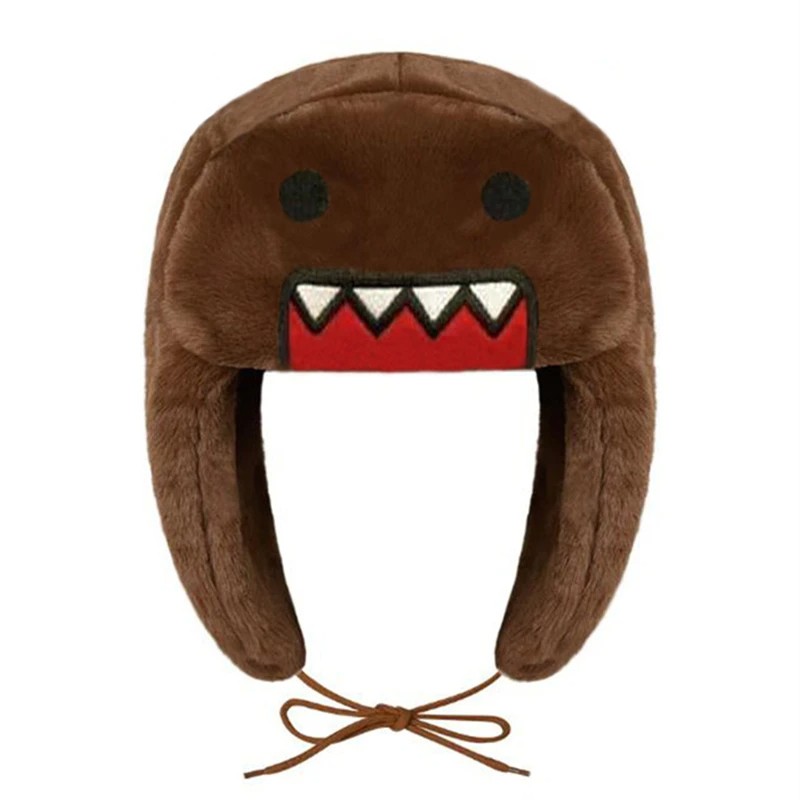 Domo Kun Plush Hat Ushanka – Cute Winter Hat for Men and Women