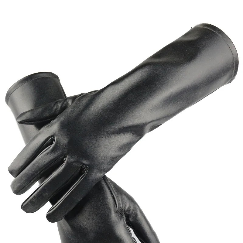 Women Winter Keep Warm Touch Screen Fashion Personality PU Leather Gloves