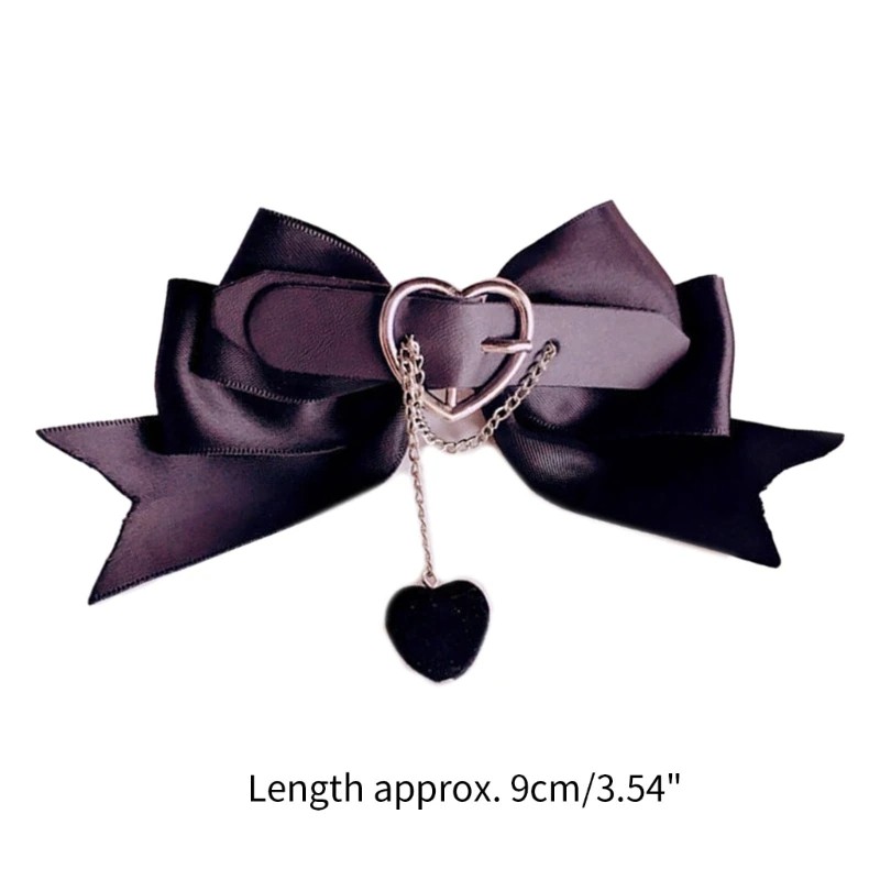 Lolita Accessories Hairpin – Black Dark Sweet Cool Girl Big Bow