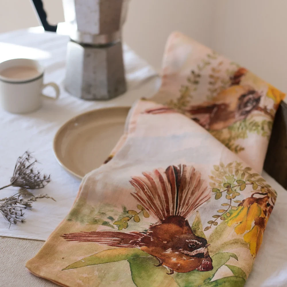 Tea Towel - Pīwakawka - Fantail