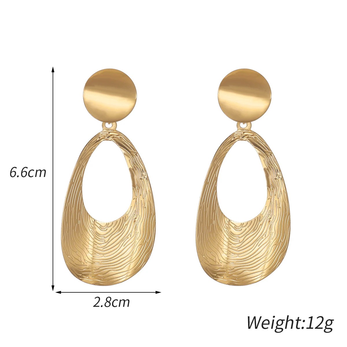 Vintage Metal Water-Drop Clip-On Earrings
