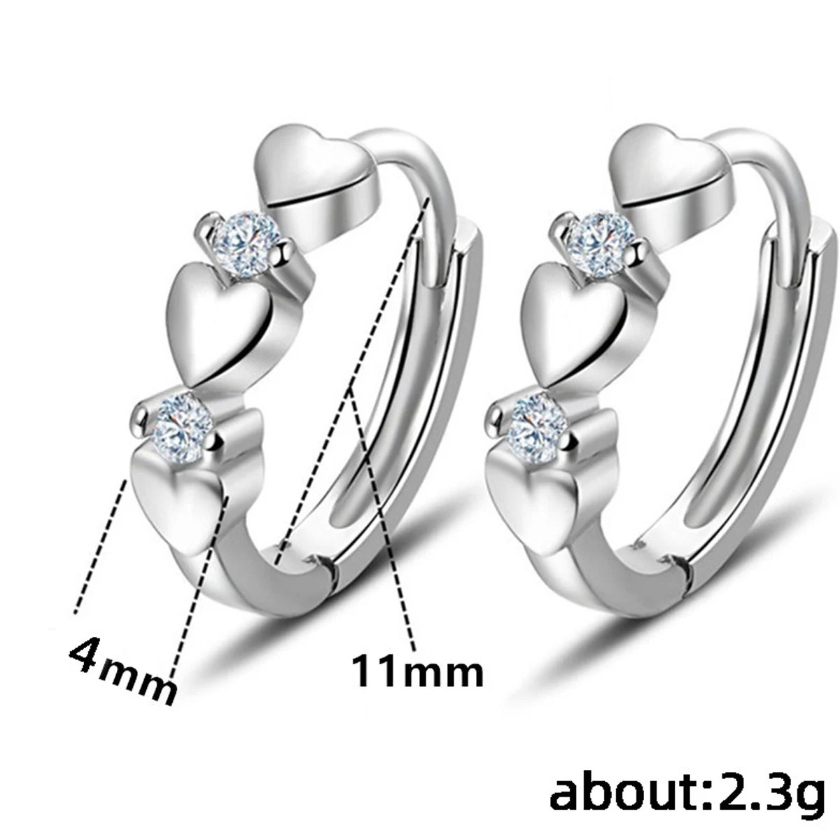 Cute Heart Small Hoop Earrings for Women