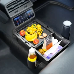 6-in-1 Car Center Console Organizer with Cup Holders & Phone Slot