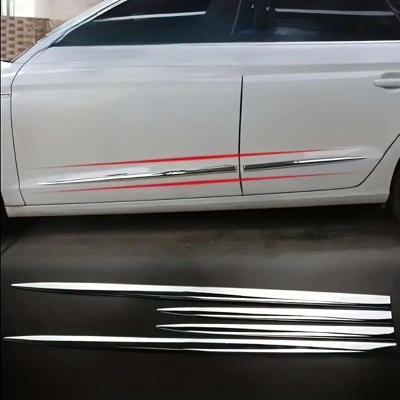 4pcs Car Door Protector – ABS Electro Chrome Anti-Collision Strips