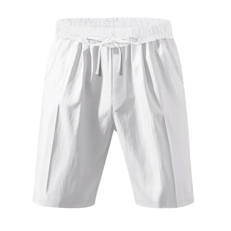Summer Short Shirt Suit Fashion Lapel Button Down Short Sleeve Top And Drawstring Shorts Beach Clothing For Men