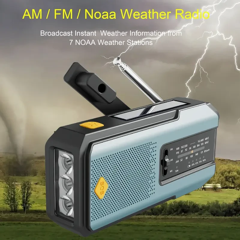 Daykit Hand Crank Radio – AM/FM, Solar, Flashlight & SOS Alarm