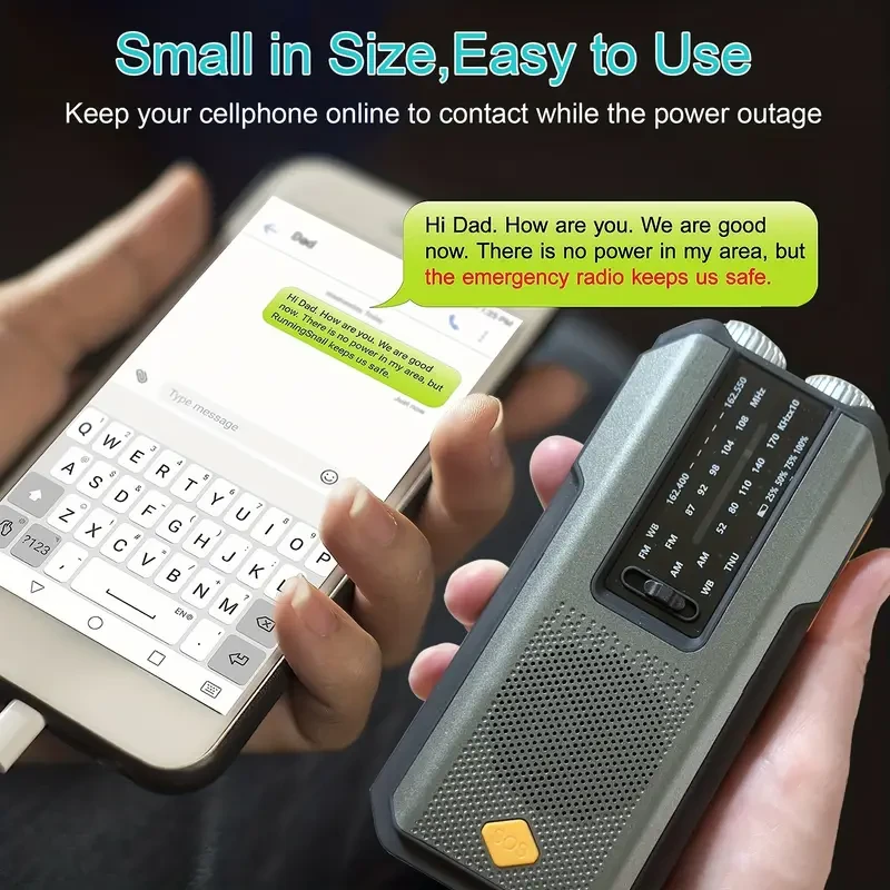 Daykit Hand Crank Radio – AM/FM, Solar, Flashlight & SOS Alarm