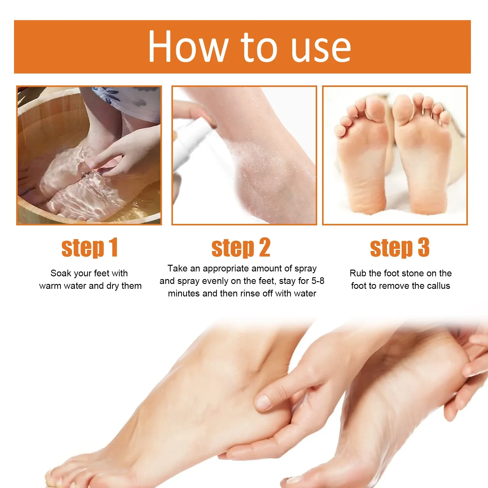 Foot Exfoliating Spray - Repair, Brightening, Anti-Drying, Calluses and Dead Skin Removal