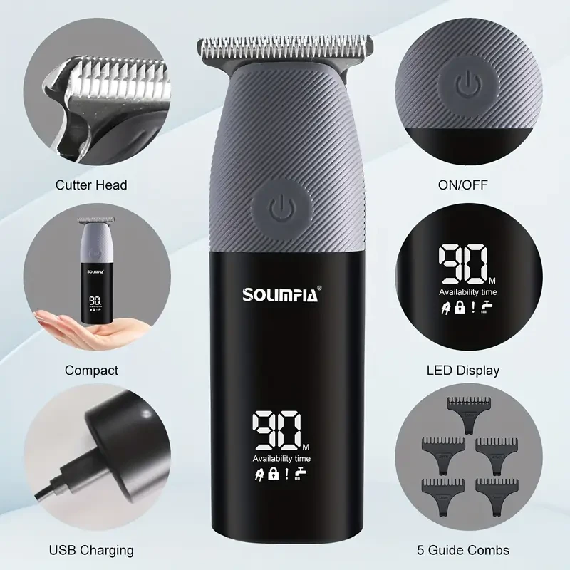 Portable Mini Electric Hair Clipper – LCD Digital Display
