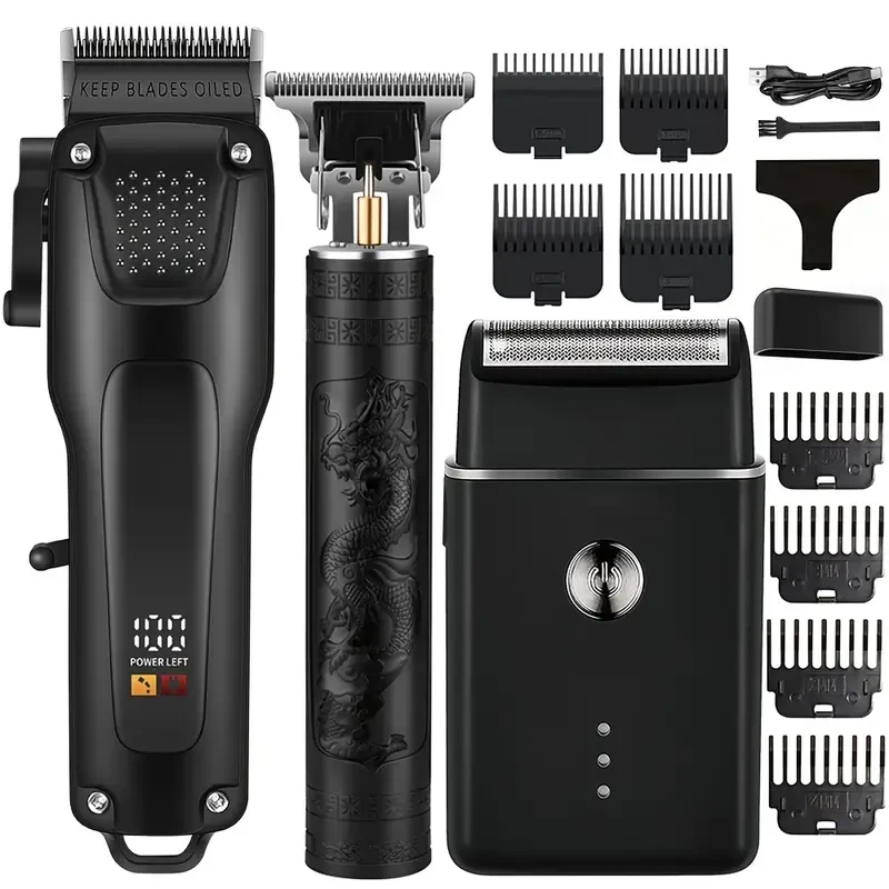 3pcs Men’s Professional Hair & Beard Grooming Kit
