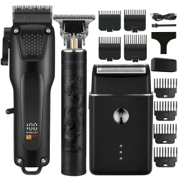 3pcs Men’s Professional Hair & Beard Grooming Kit