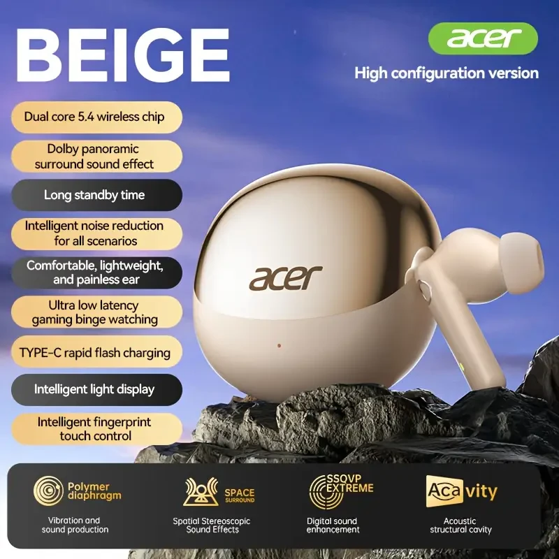 ACER TWS Wireless Headphones – Noise Cancellation