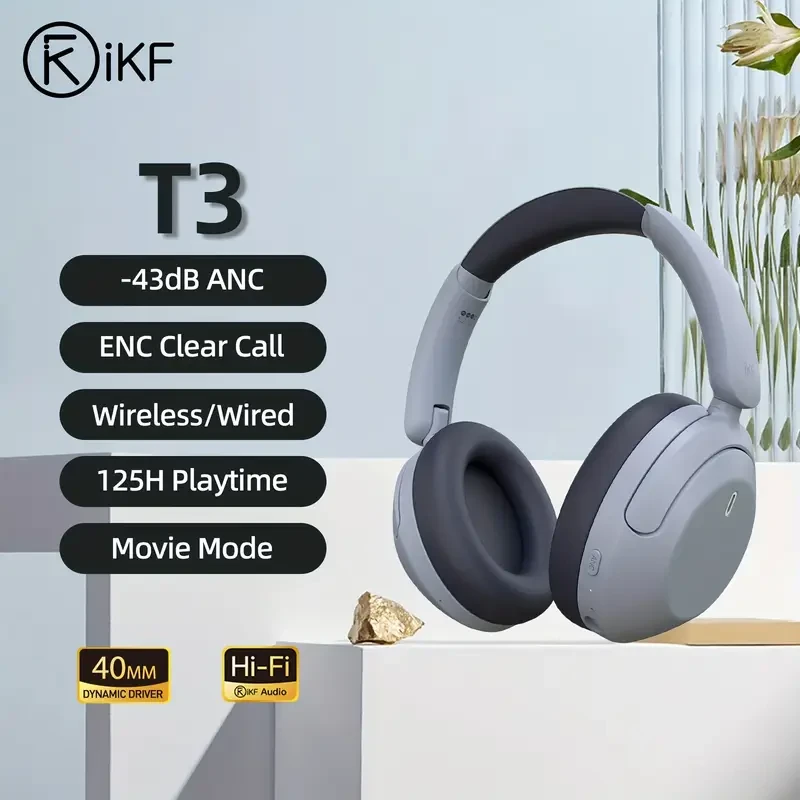 iKF T3 Wireless Headphones – Active Noise Cancellation