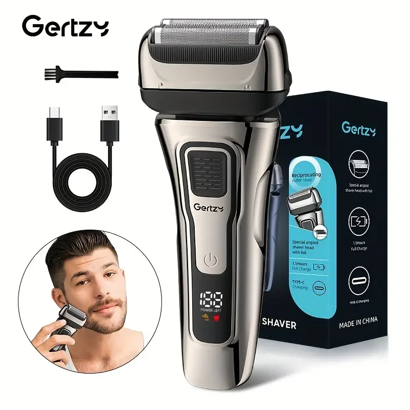 GERTZY USB Rechargeable Men's Shaver with Sideburn Trimmer