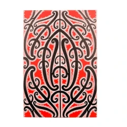 Red & Black Māori Pattern Canvasv