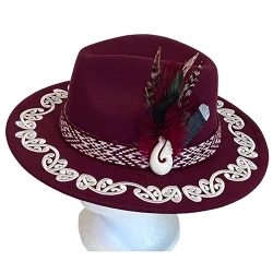 Pōtae - Maroon Fedora Felt Hat