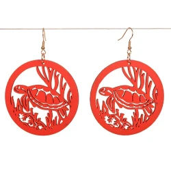 Red Turtle Earrings