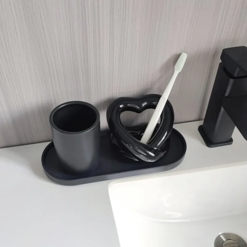Black Ceramic Toothbrush Holder