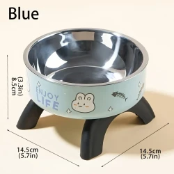 Elevated Stainless Steel Pet Bowl with Cute Pattern