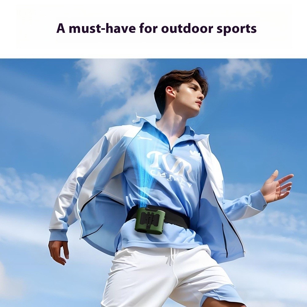 High Speed Outdoor Camping Long Endurance Portable Portable Waist Cooling Halter Fan