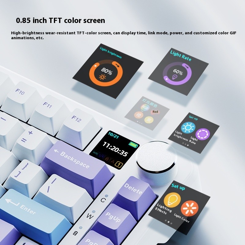 Three-mode Mechanical Keyboard Wireless Hot Plug
