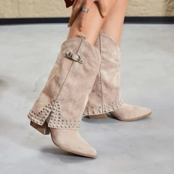 Spring And Autumn Pointed Knight Boots Women