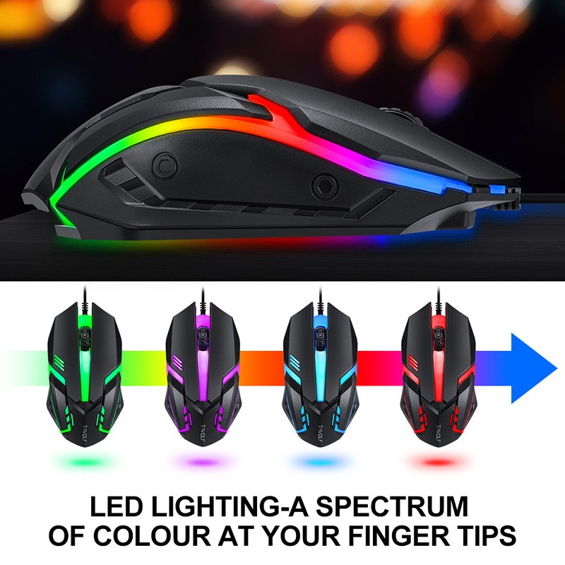 Thunder Wolf Keyboard Mouse Suit Game Luminous Game Office Home