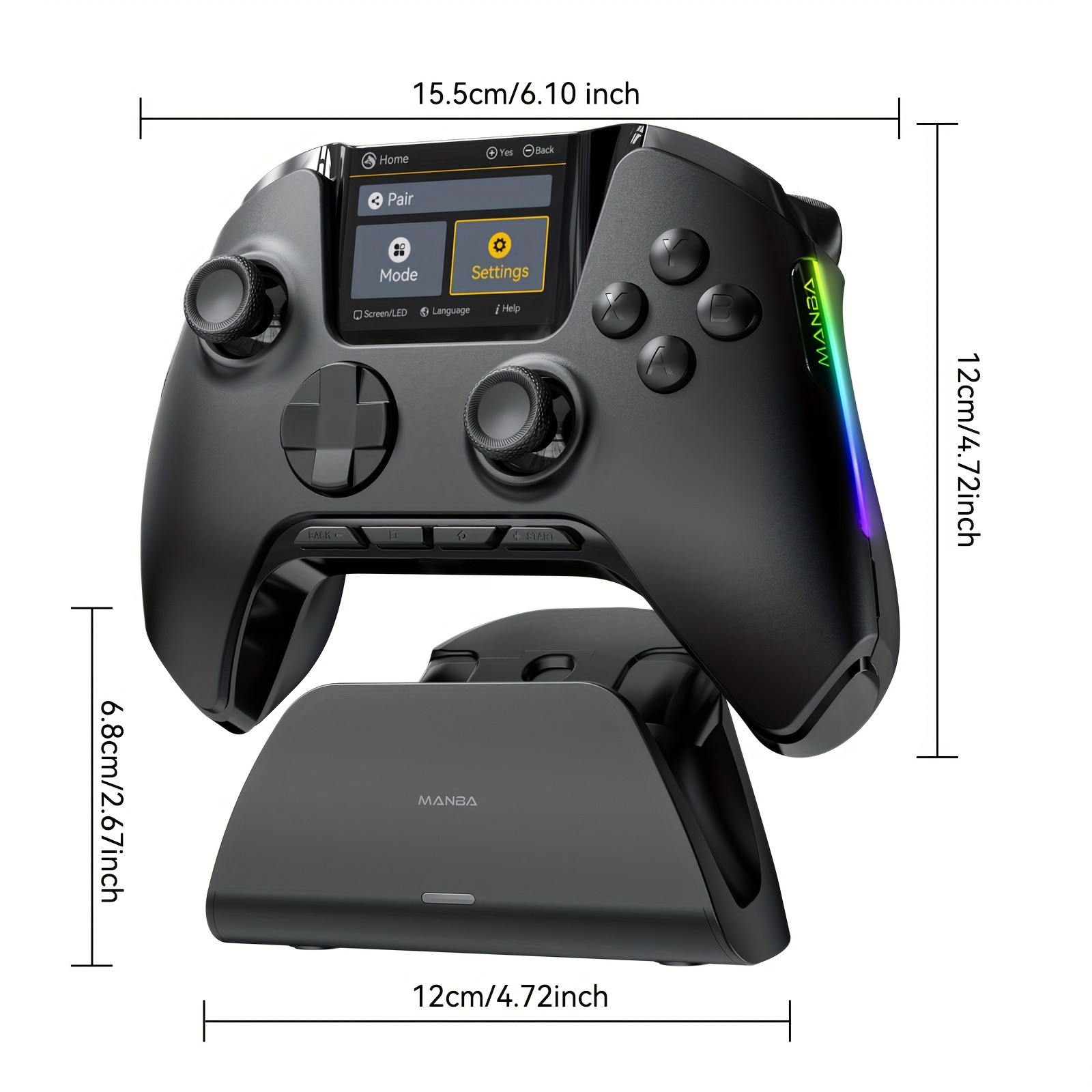 (No Drift) Interactive Screen Wireless Gaming Controller – iOS, Switch, PC, Android, Steam Deck Compatible