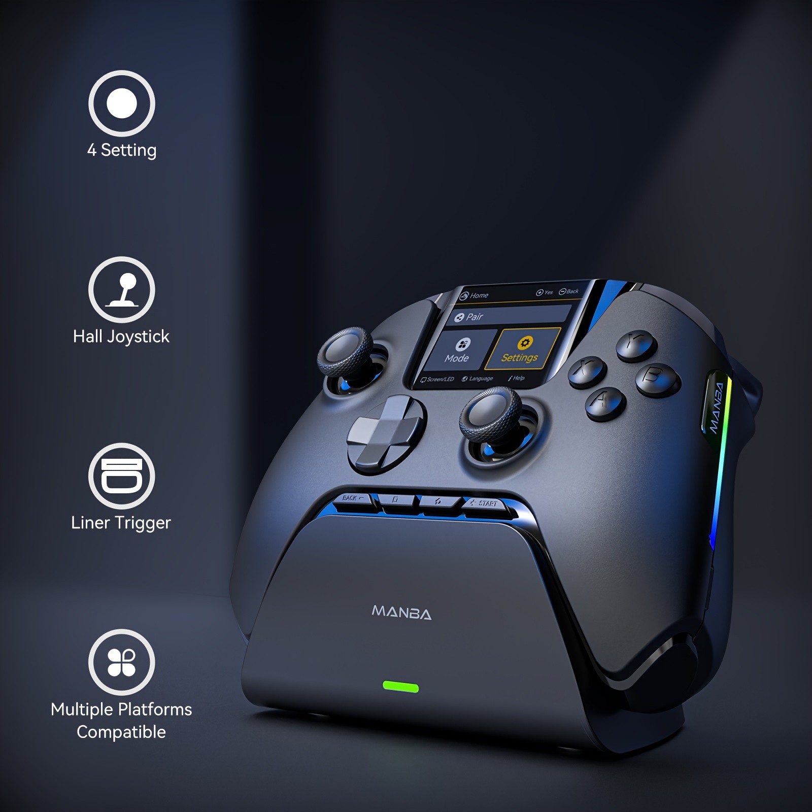 (No Drift) Interactive Screen Wireless Gaming Controller – iOS, Switch, PC, Android, Steam Deck Compatible