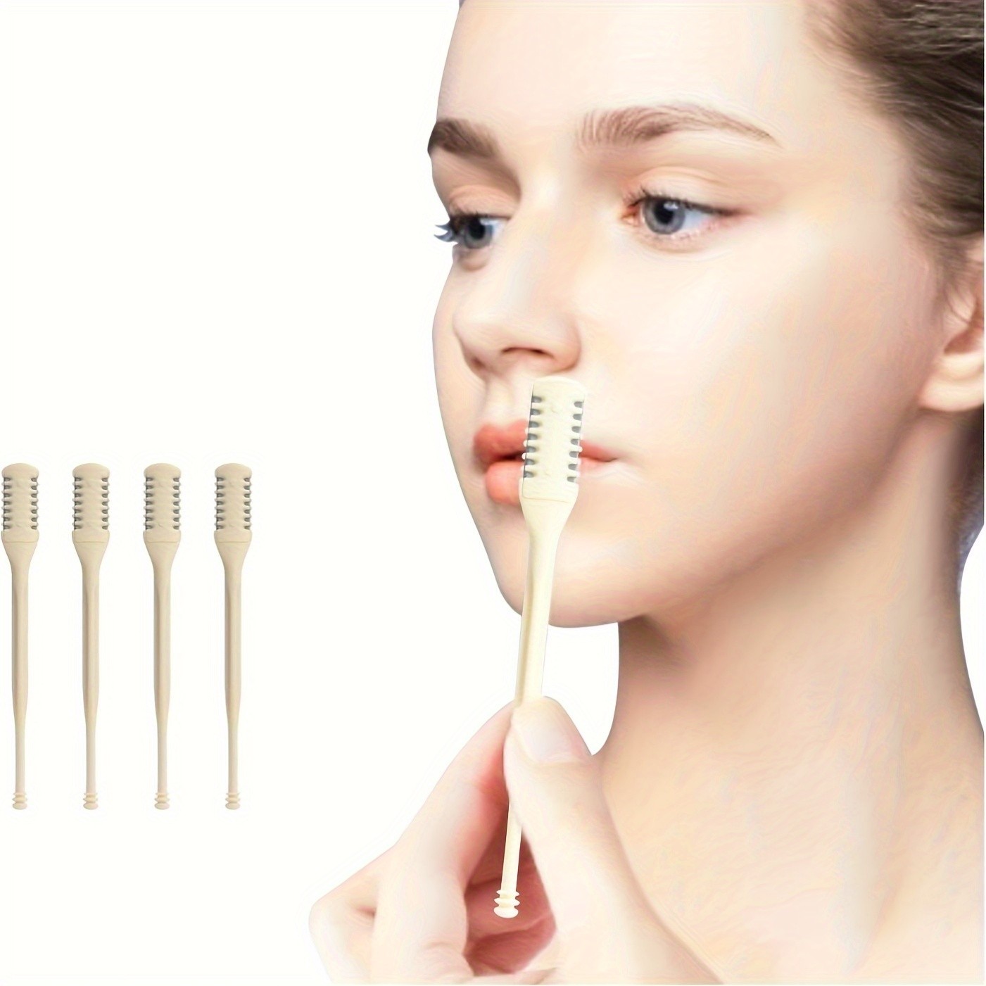 8pcs Dual-Sided Nose Hair Trimmer – 2-in-1 Nose Hair Removal Tool with 360° Rotating Design