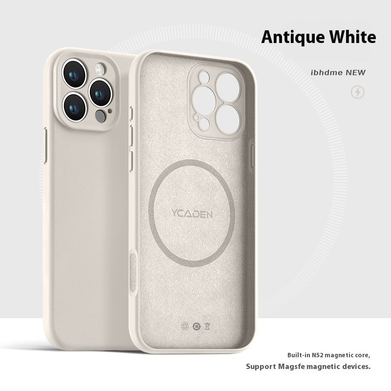 Phone Case Real Liquid Silicone Magnetic Ultra-thin Drop-resistant All-inclusive