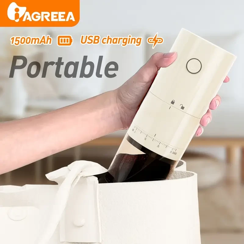IAGREEA Coffee Grinder with 38 Adjustable Settings & Silent Operation