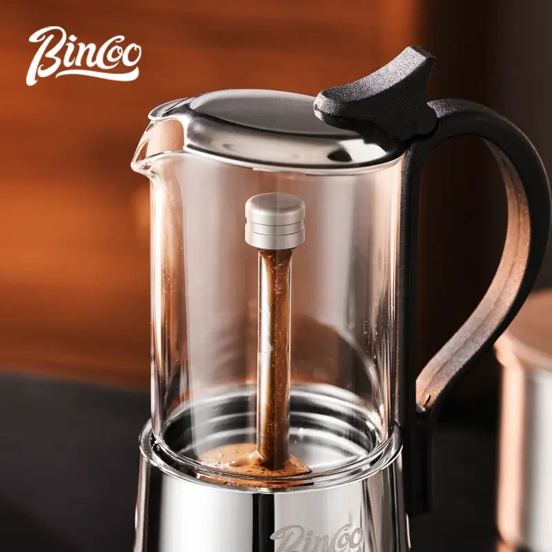 2pcs IN 1 Clear Glass Moka Pot – Stovetop Espresso Coffee Maker