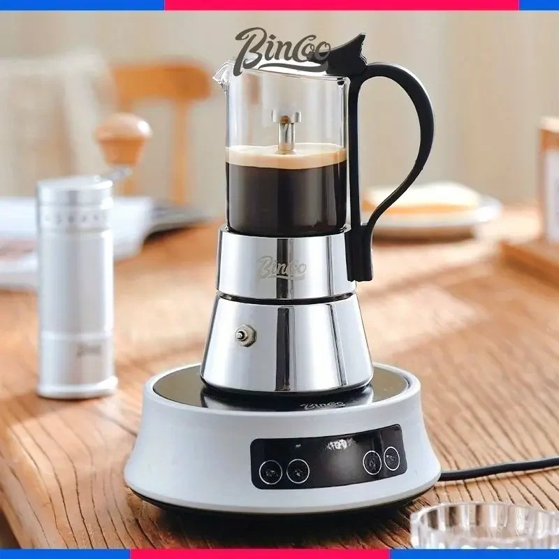 2pcs IN 1 Clear Glass Moka Pot – Stovetop Espresso Coffee Maker