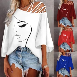 Fashion Stitching Loose Casual Tops For Women