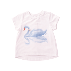 Camiseta con estampado de cisne